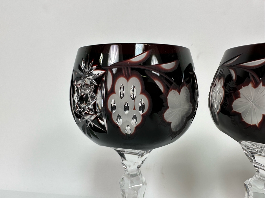 Four Cut Crystal Stemware Glasses 8H [Photo 6]