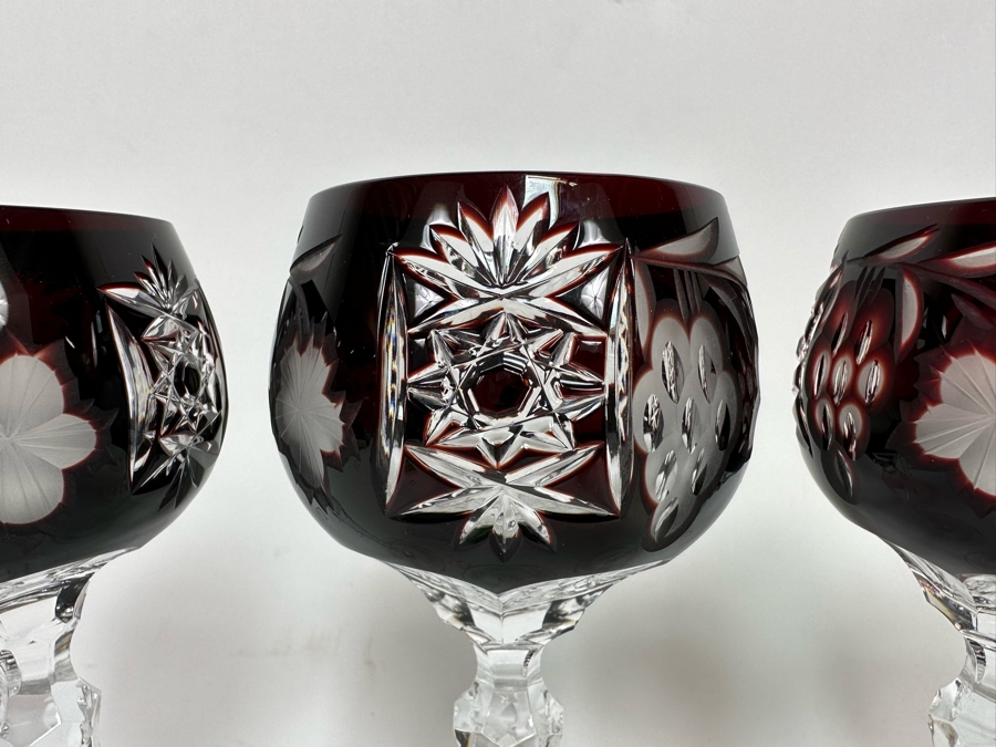Four Cut Crystal Stemware Glasses 8H [Photo 5]