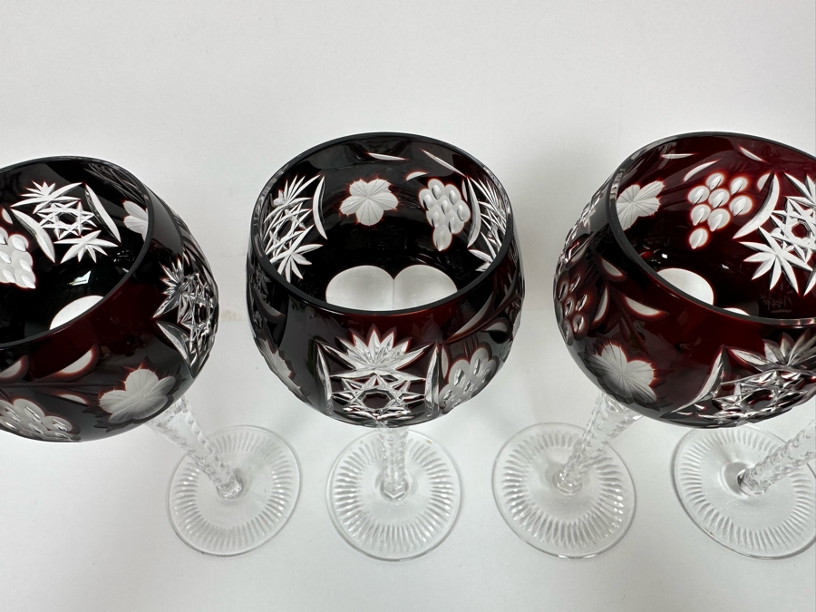 Four Cut Crystal Stemware Glasses 8H [Photo 7]