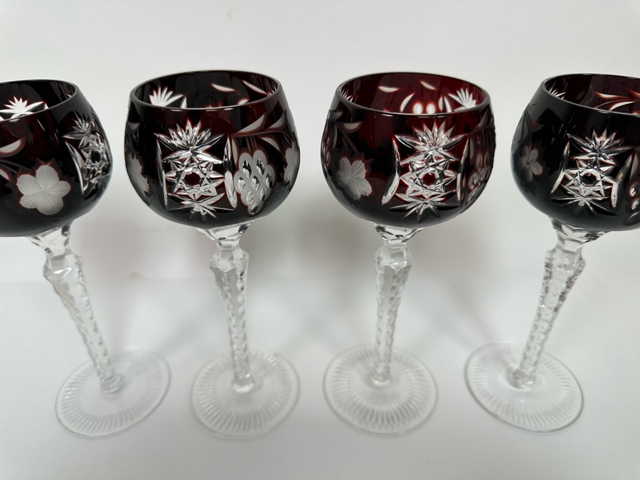 Four Cut Crystal Stemware Glasses 8H [Photo 4]