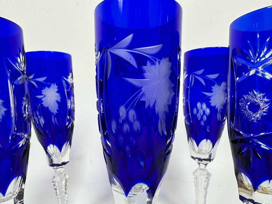 Six Nachtmann Fine Bavarian Cut Crystal Stemware Glasses 8.5H [Photo 6]