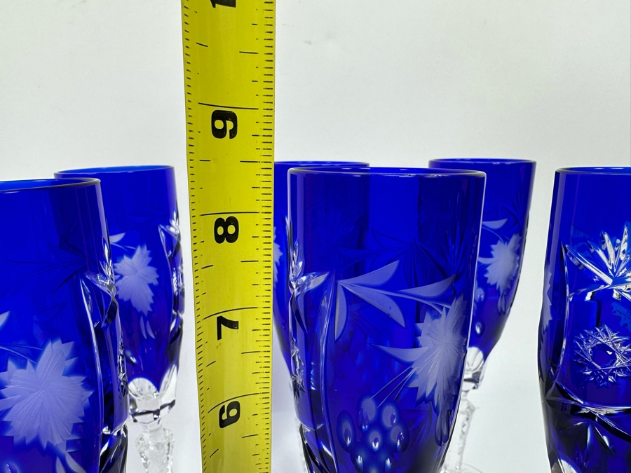 Six Nachtmann Fine Bavarian Cut Crystal Stemware Glasses 8.5H [Photo 8]