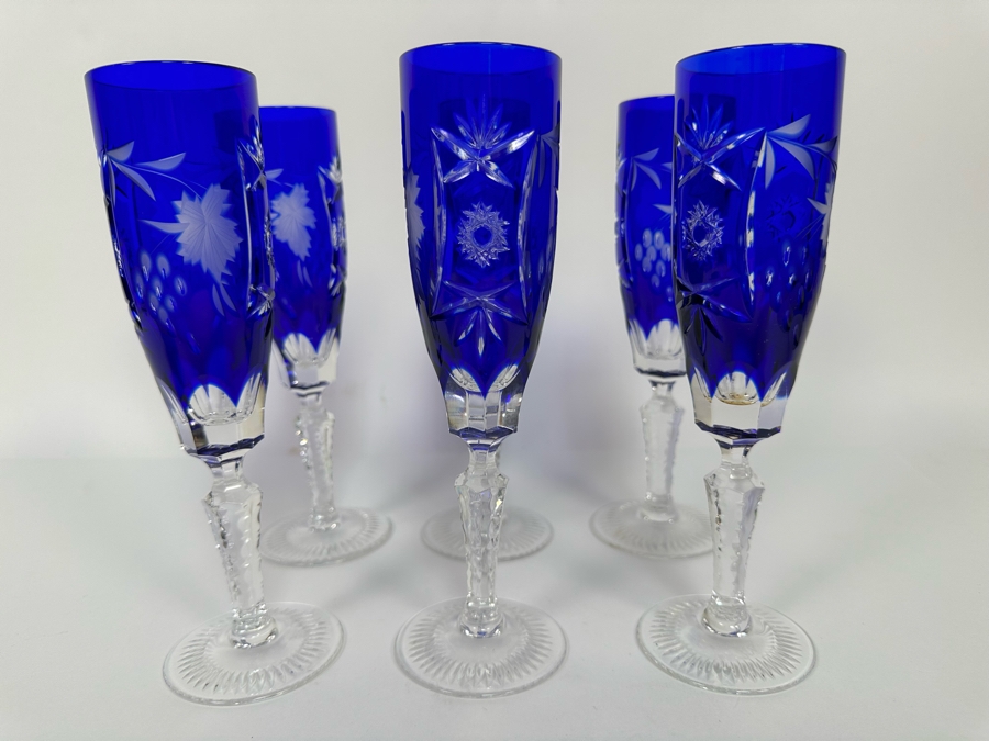 Six Nachtmann Fine Bavarian Cut Crystal Stemware Glasses 8.5H [Photo 3]