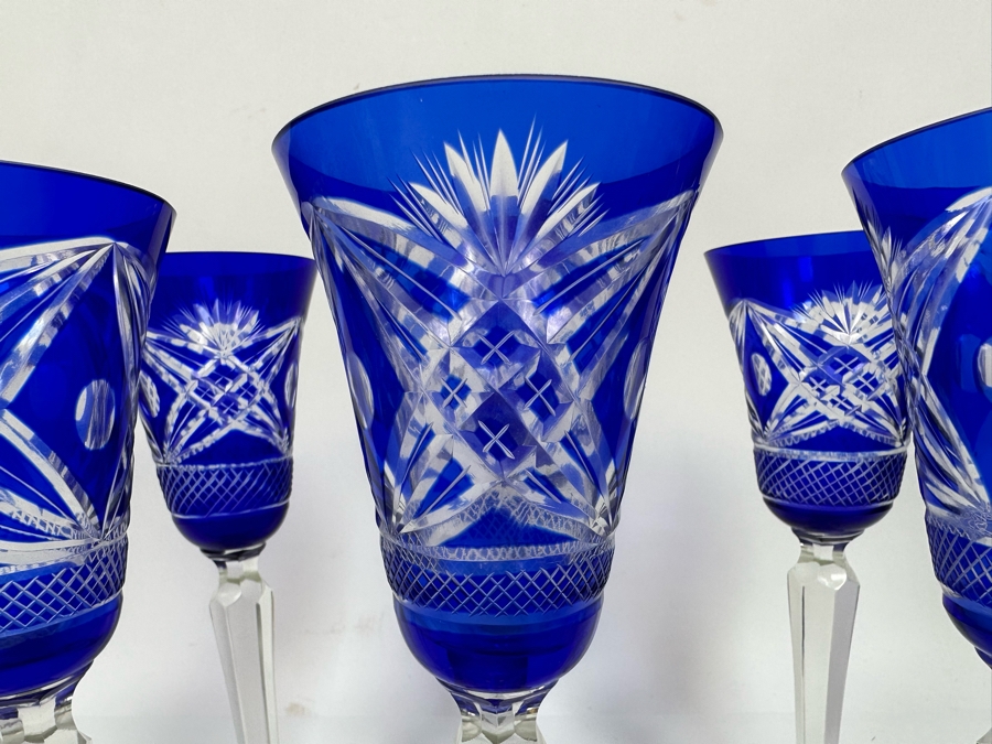 Six Cut Crystal Stemware Glasses 9H [Photo 4]