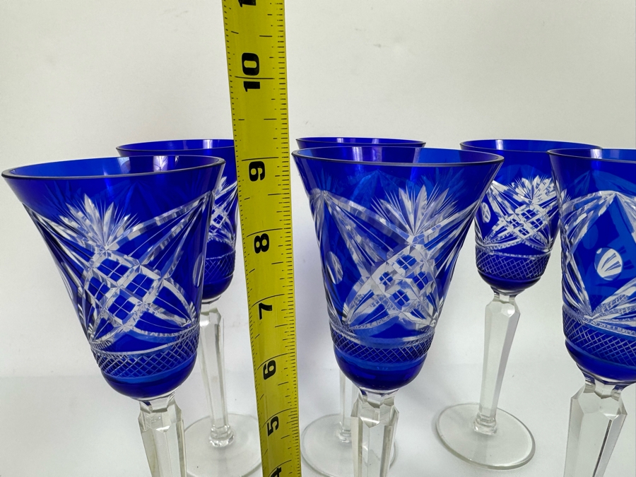 Six Cut Crystal Stemware Glasses 9H [Photo 7]