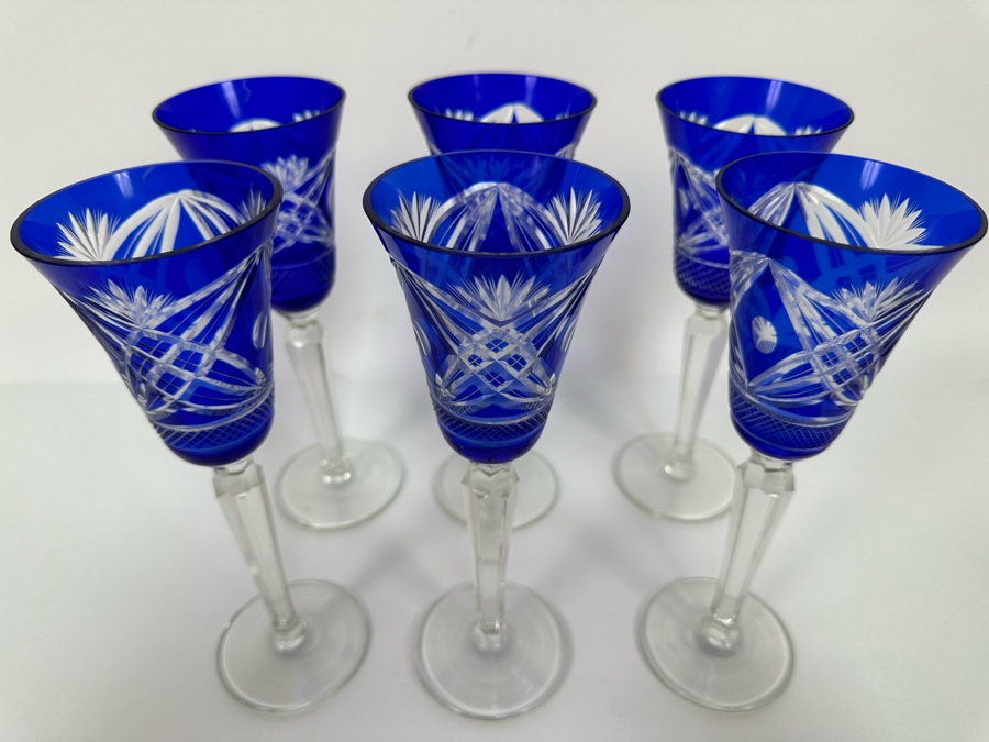 Six Cut Crystal Stemware Glasses 9H [Photo 5]