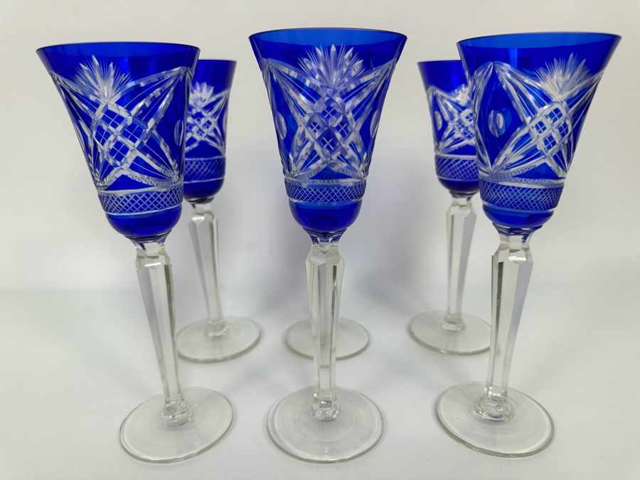 Six Cut Crystal Stemware Glasses 9H [Photo 6]