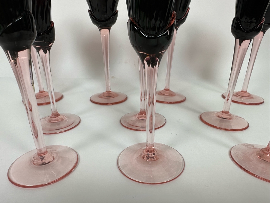 Ten Mikasa Blossom Plum Fluted Stemware Glasses 9H [Photo 6]