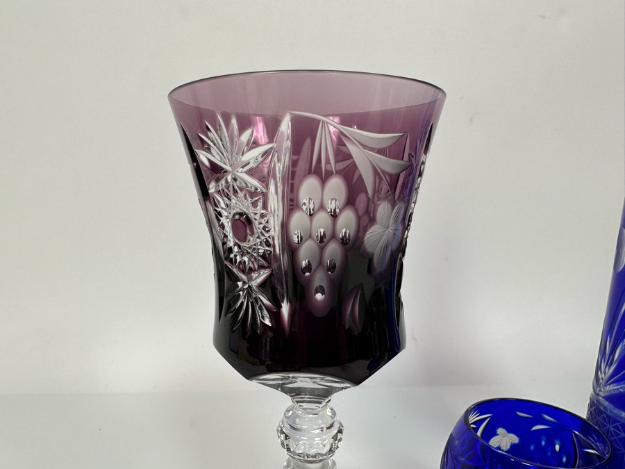 Cut Crystal Decanter 13.5H And Cut Crystal Stemware Glasses [Photo 6]