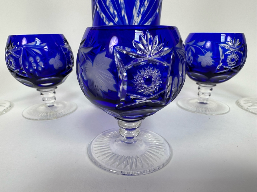 Cut Crystal Decanter 13.5H And Cut Crystal Stemware Glasses [Photo 7]