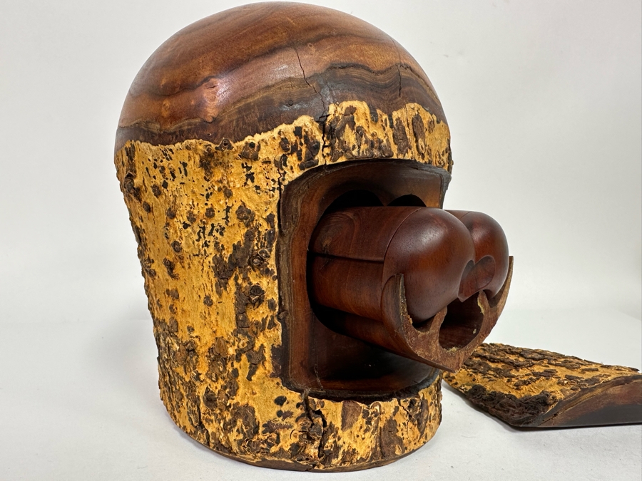 Raymond Pelton Vintage 1984 Signed Handmade Art Limb Stash Box From Hawaii 7.5W X 9.5H [Photo 6]