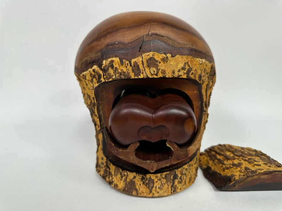 Raymond Pelton Vintage 1984 Signed Handmade Art Limb Stash Box From Hawaii 7.5W X 9.5H [Photo 5]