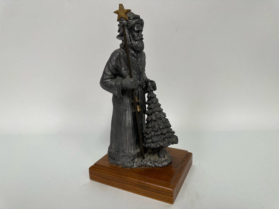 Michael Ricker Limited Edition Pewter Sculpture Father Christmas Santa Figurine Signed Ricker 1996 Numbered 9.5H [Photo 4]