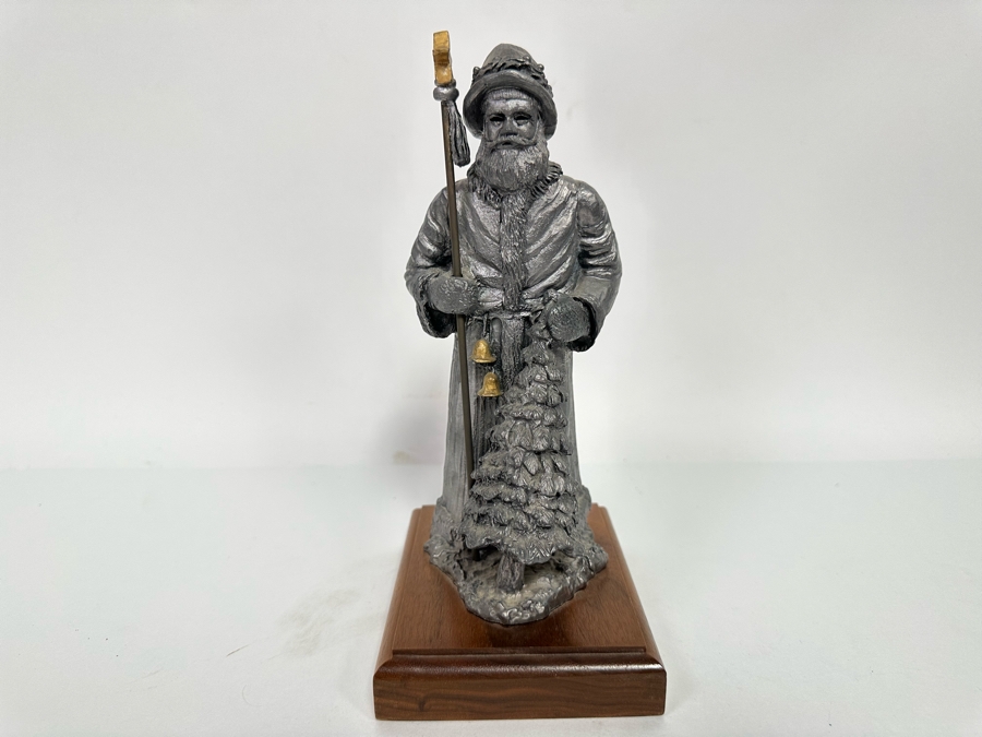 Michael Ricker Limited Edition Pewter Sculpture Father Christmas Santa Figurine Signed Ricker 1996 Numbered 9.5H [Photo 2]