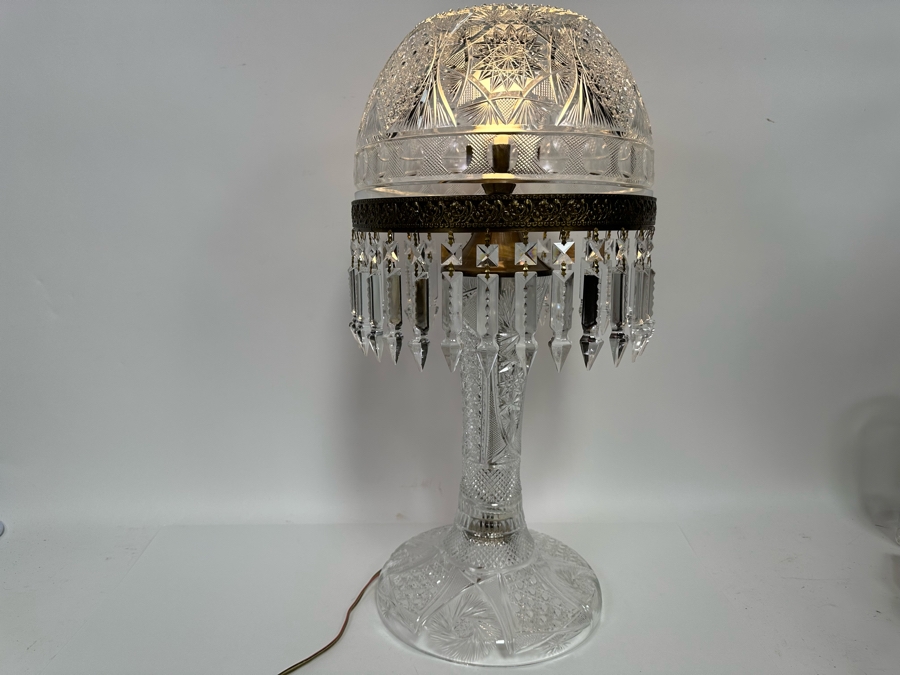 Cut Czech Glass Table Lamp 12W X 24H [Photo 2]