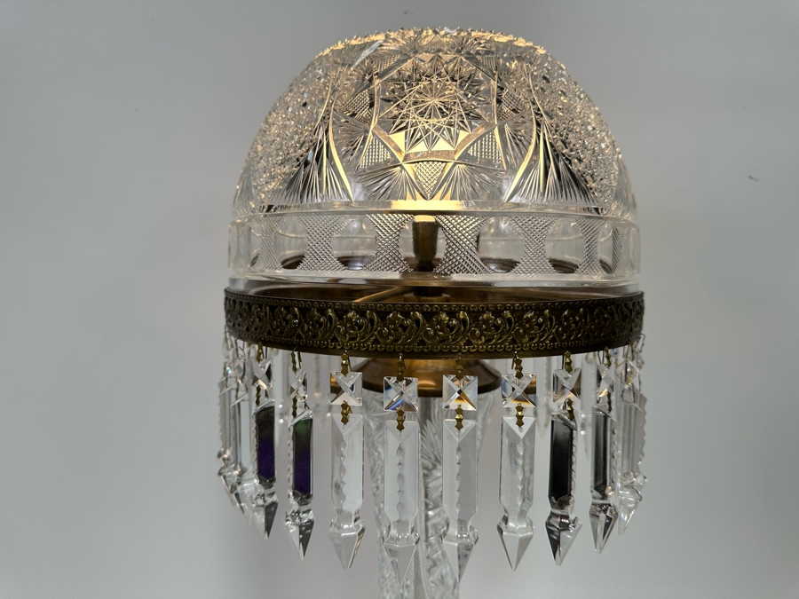 Cut Czech Glass Table Lamp 12W X 24H [Photo 4]