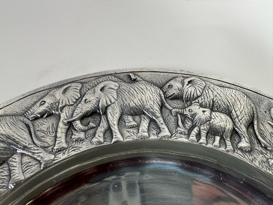 Vintage 1987 Arthur Court Aluminum Alloy Elephant Design Serving Tray 14R [Photo 6]