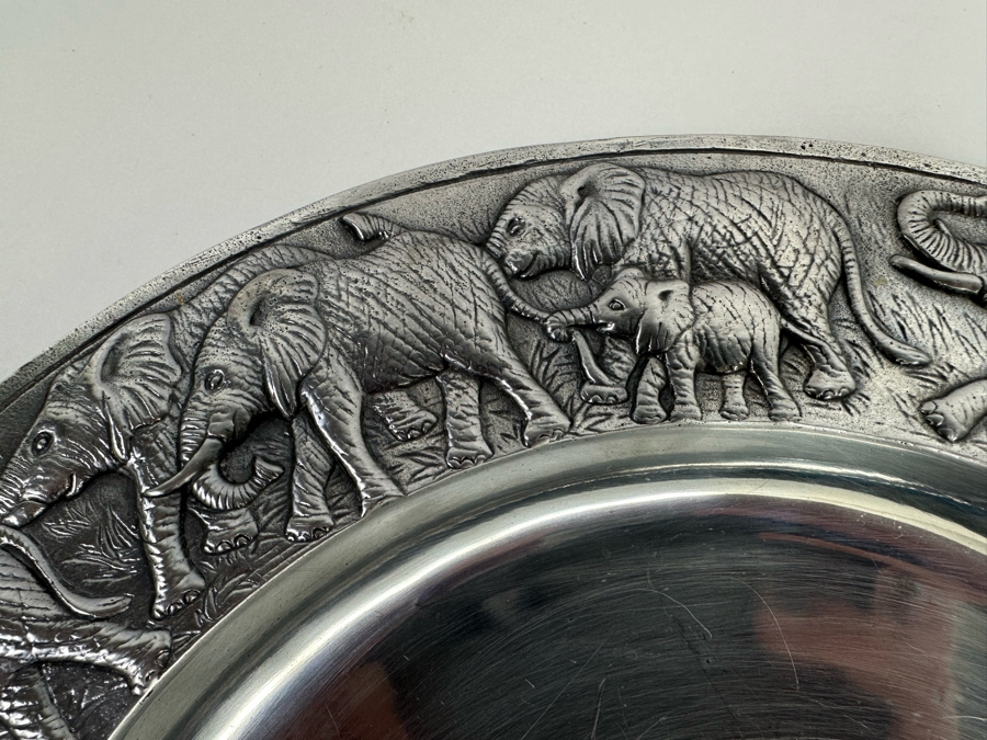 Vintage 1987 Arthur Court Aluminum Alloy Elephant Design Serving Tray 14R [Photo 5]
