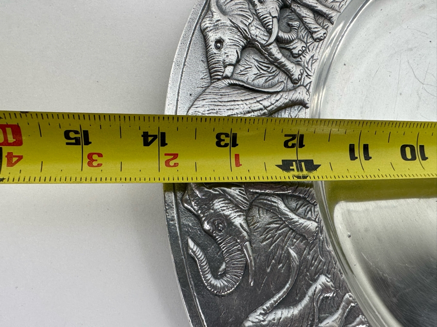 Vintage 1987 Arthur Court Aluminum Alloy Elephant Design Serving Tray 14R [Photo 9]