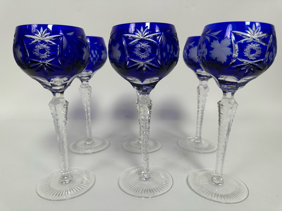Six Nachtmann Fine Bavarian Cut Crystal Stemware Glasses 8H [Photo 3]