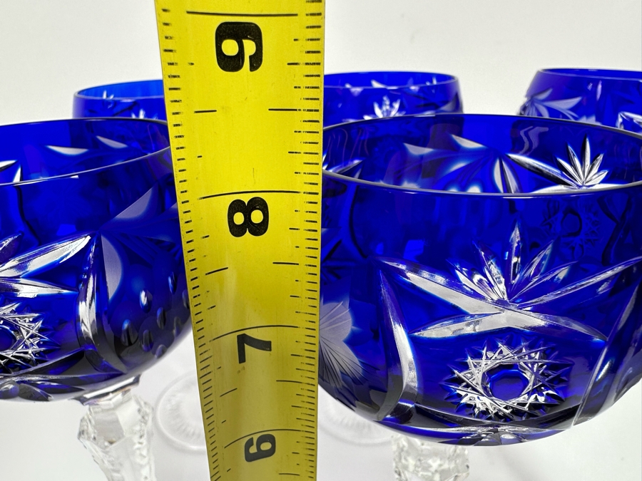 Six Nachtmann Fine Bavarian Cut Crystal Stemware Glasses 8H [Photo 10]