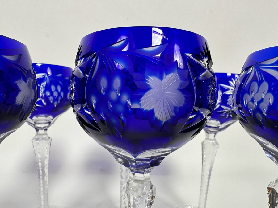 Six Nachtmann Fine Bavarian Cut Crystal Stemware Glasses 8H [Photo 6]