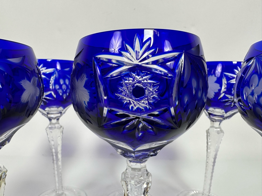 Six Nachtmann Fine Bavarian Cut Crystal Stemware Glasses 8H [Photo 5]