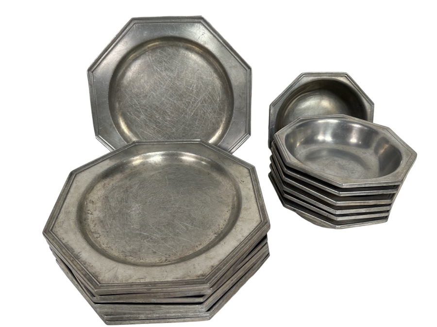 Wilton-Columbia RWP 10' Pewter Plates And 6.75' Bowls