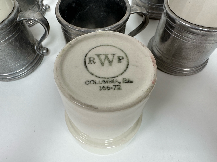 Just Added - Eight Wilton-Columbia RWP Pewter Handled Cups 4W X 3.75H [Photo 6]