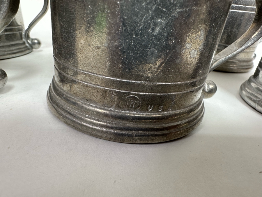 Just Added - Eight Wilton-Columbia RWP Pewter Handled Cups 4W X 3.75H [Photo 5]