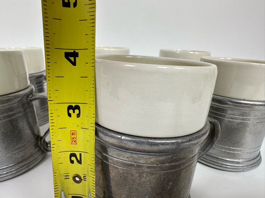 Just Added - Eight Wilton-Columbia RWP Pewter Handled Cups 4W X 3.75H [Photo 9]