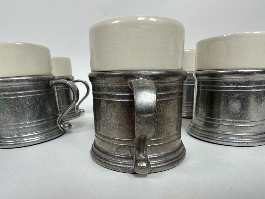 Just Added - Eight Wilton-Columbia RWP Pewter Handled Cups 4W X 3.75H [Photo 8]