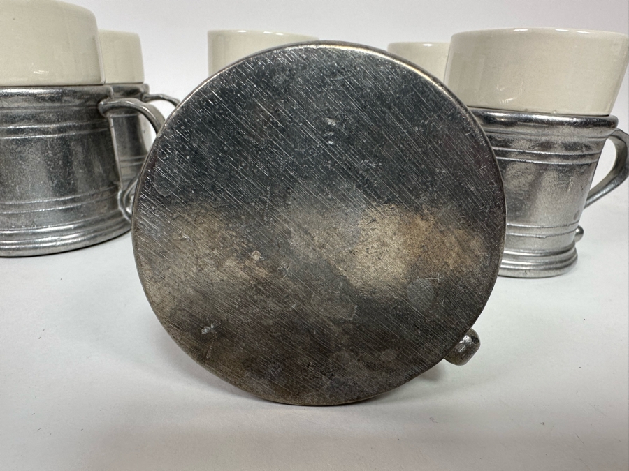 Just Added - Eight Wilton-Columbia RWP Pewter Handled Cups 4W X 3.75H [Photo 7]