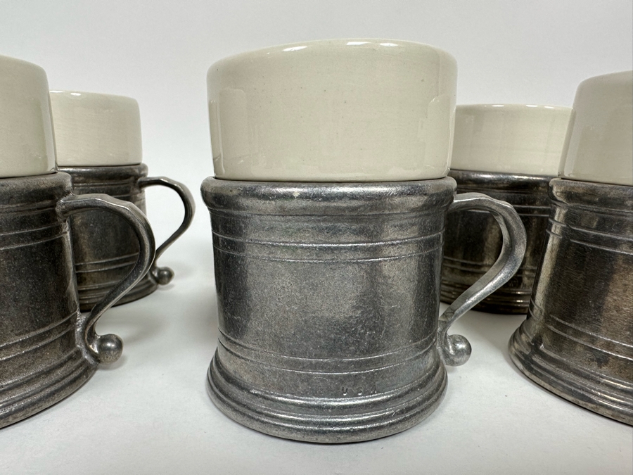 Just Added - Eight Wilton-Columbia RWP Pewter Handled Cups 4W X 3.75H [Photo 4]