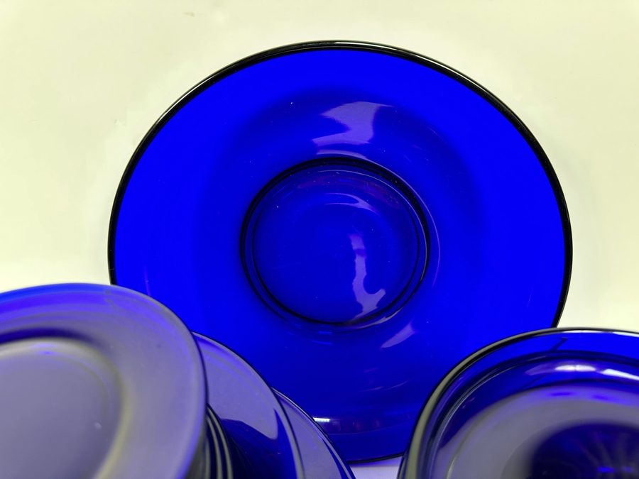 Collection Of Blue Glass Plates & Bowls [Photo 7]