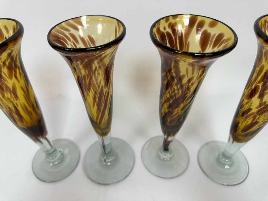 Four Handblown Stemware Glasses 9H [Photo 4]