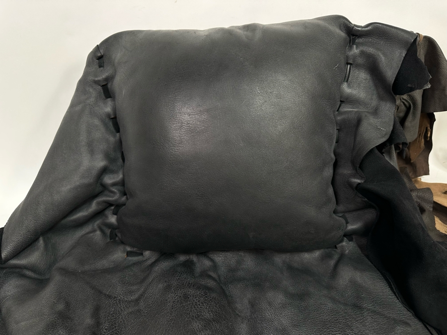 Pair Of Handmade Grichels Leather Face Pillows 26 X 24 / 24 X 21 Retails At $375 Each [Photo 9]