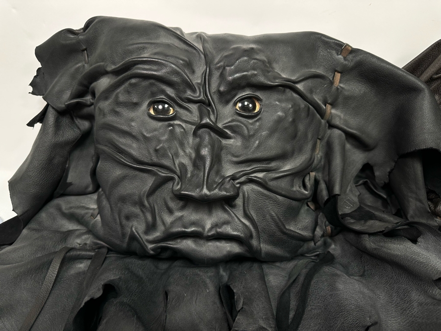 Pair Of Handmade Grichels Leather Face Pillows 26 X 24 / 24 X 21 Retails At $375 Each [Photo 5]