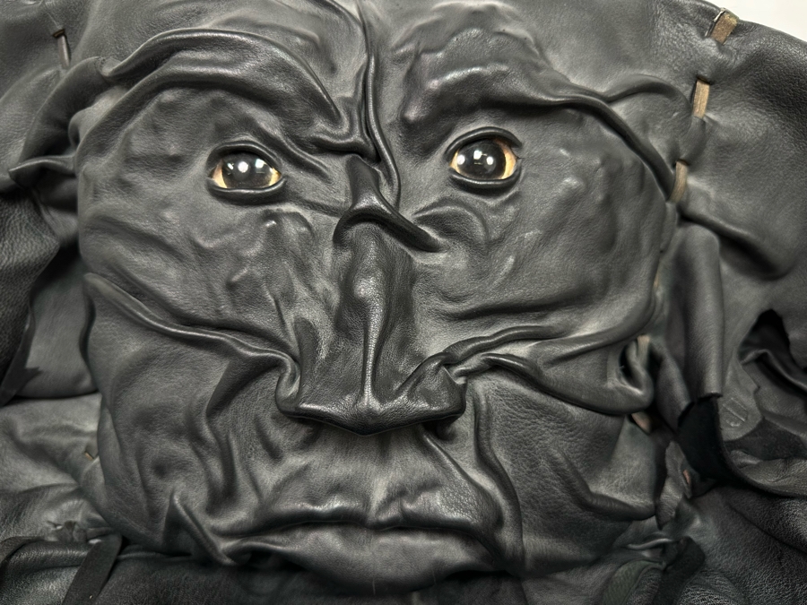 Pair Of Handmade Grichels Leather Face Pillows 26 X 24 / 24 X 21 Retails At $375 Each [Photo 6]
