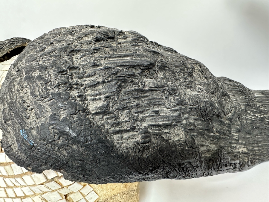 Vintage Water Buffalo Skull And Horns Embellished With White Tiles Heavy 39W X 18D X 11H [Photo 10]