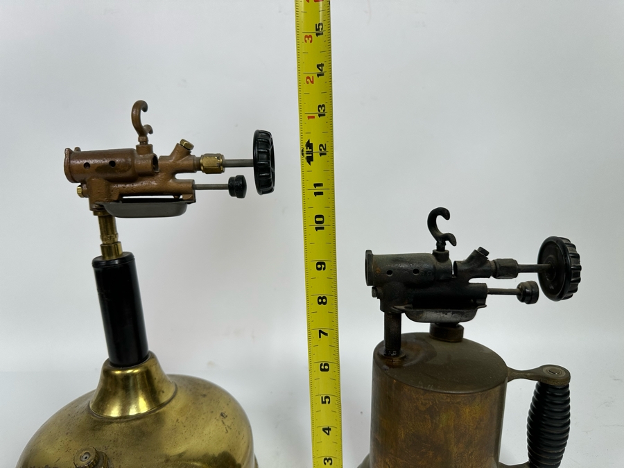 Pair Of Vintage Brass Torches 10H And 13H [Photo 7]