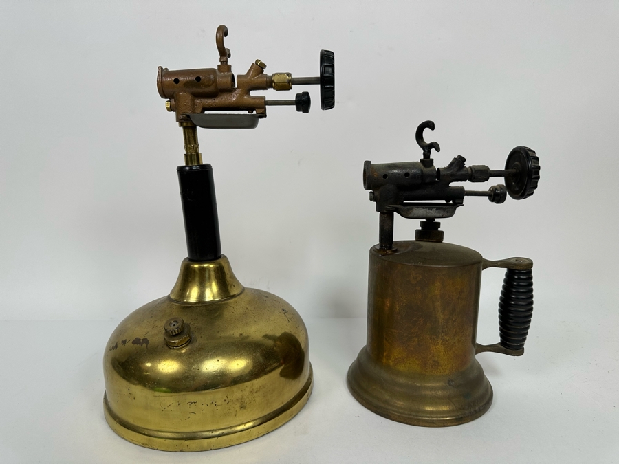 Pair Of Vintage Brass Torches 10H And 13H [Photo 2]