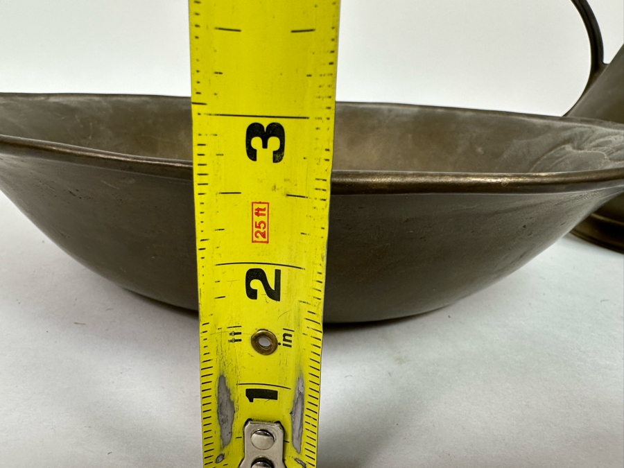 Solid Brass Italian Pitcher 11H And Bowl With Monogram Heavy 13.5W X 2.5H [Photo 10]