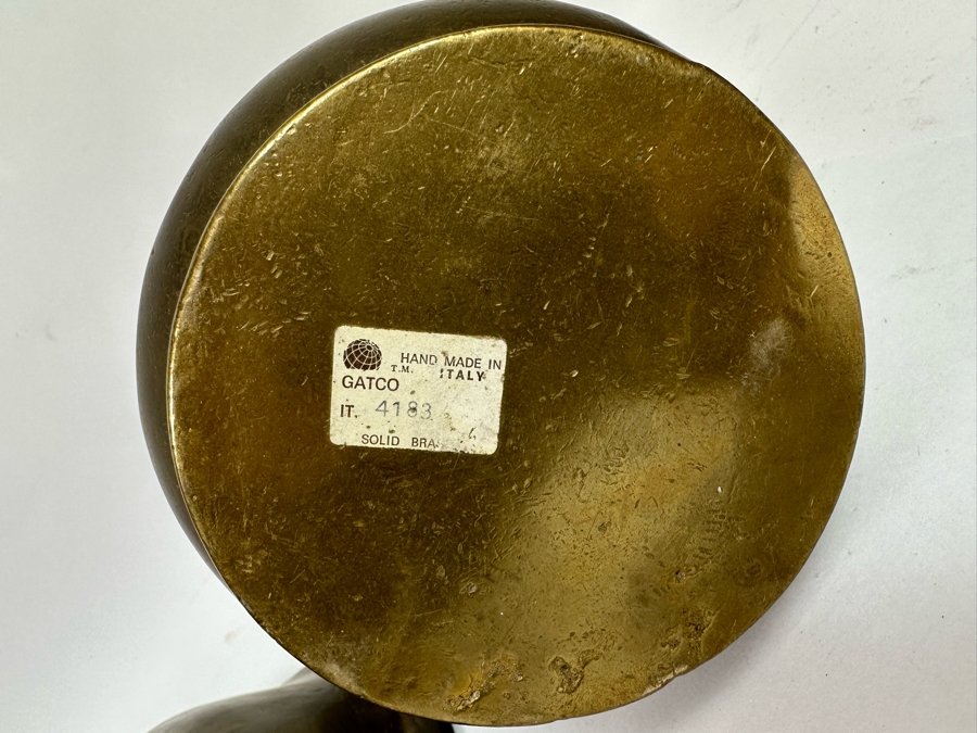 Solid Brass Italian Pitcher 11H And Bowl With Monogram Heavy 13.5W X 2.5H [Photo 7]