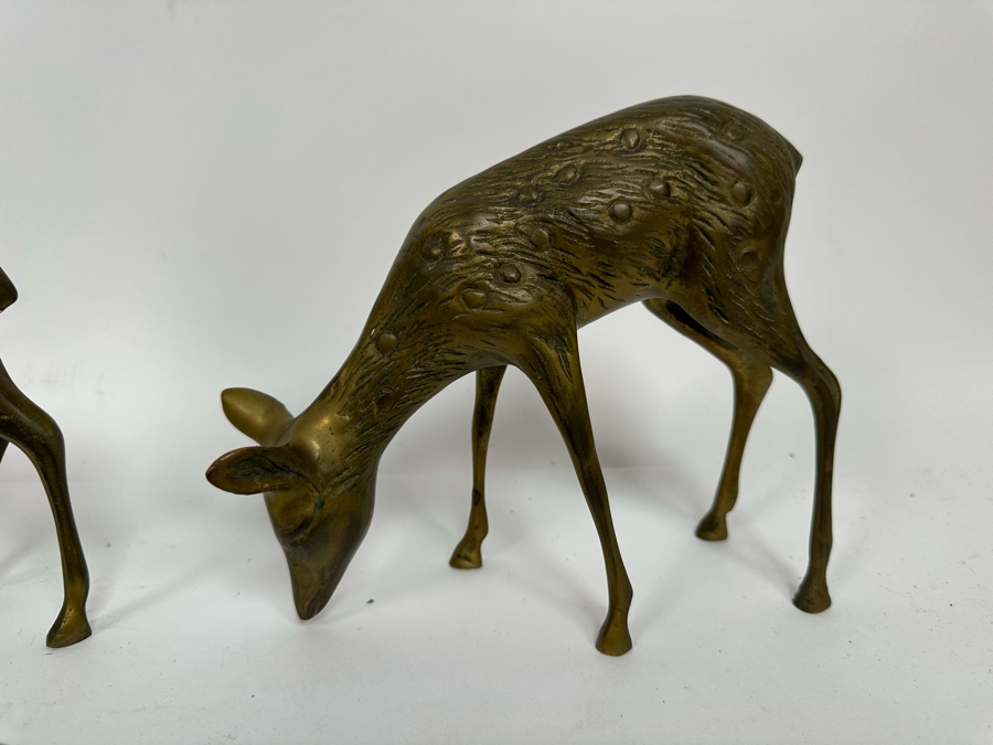 Pair Of Brass Reindeer 10H And Vintage Leather Sleigh Bells 37L [Photo 8]