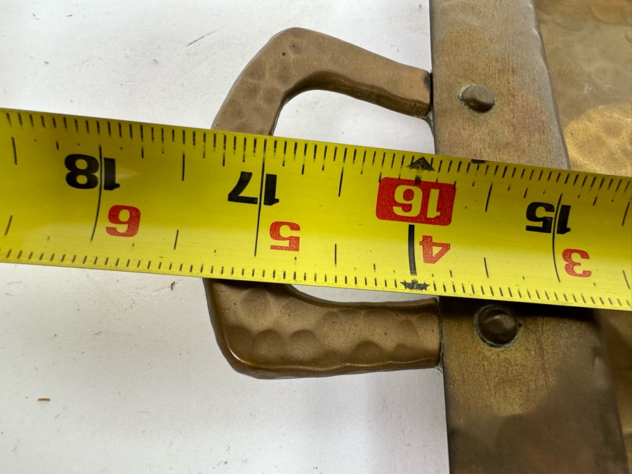 Vintage Signed Middle Eastern Dallah Arabian Bedouin Coffee Pot 11.5H And Copper Serving Tray 17.5 X 10.5 [Photo 12]