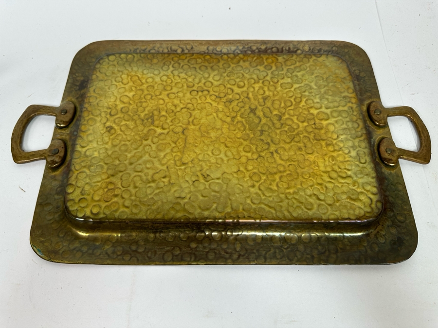 Vintage Signed Middle Eastern Dallah Arabian Bedouin Coffee Pot 11.5H And Copper Serving Tray 17.5 X 10.5 [Photo 11]