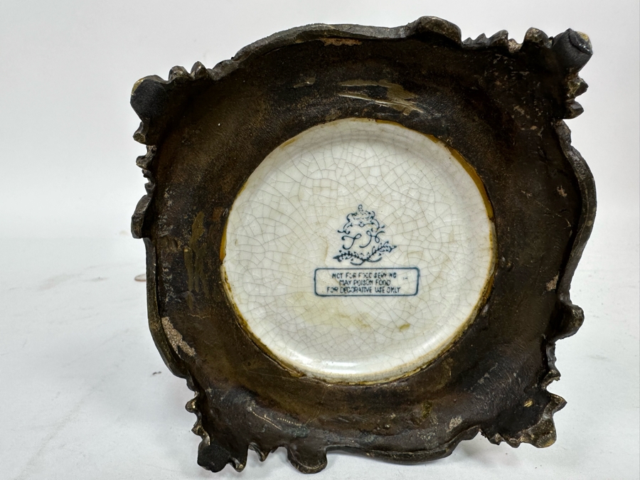 Porcelain Vase With Brass Ornamentation 14.5H [Photo 12]