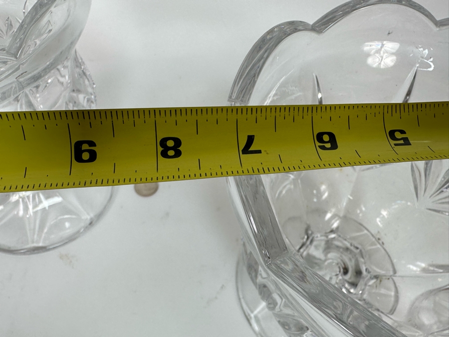 Pair Of Footed Crystal Jars Bohemia Czech Republic 7W X 10H [Photo 10]