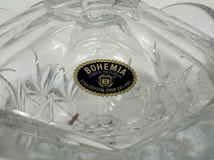 Pair Of Footed Crystal Jars Bohemia Czech Republic 7W X 10H [Photo 5]